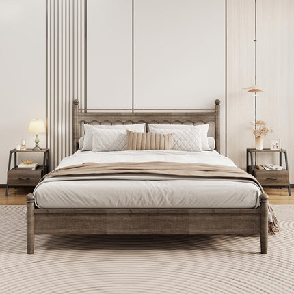 Dreamade Farmhouse Nightstand with Drawer Set of 1/2