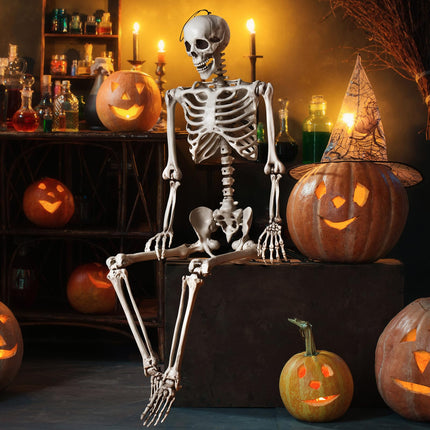 DREAMADE 5.4 FT Posable Full Body Halloween Skeleton