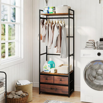 Dreamade Clothes Rack with Drawers for Living Room