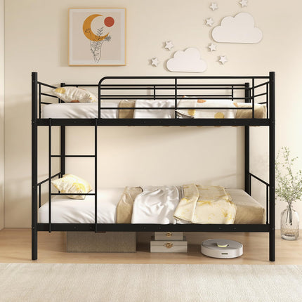 Dreamade Metal Bunk Bed Twin Over Twin, Bunk Beds for Kids, Teens & Adults Bunk Bed with Stairs