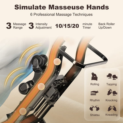 Dreamade Full Body Massage Chair - Zero Gravity SL Track Electric Recliner with Reversible Footrest