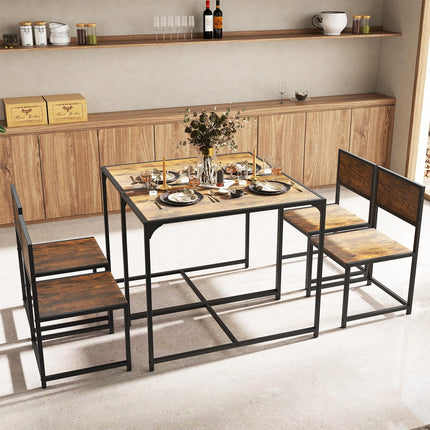 Dreamade 3-Piece Dining Table Set for 2 Small Industrial Kitchen Table with 2 Chairs