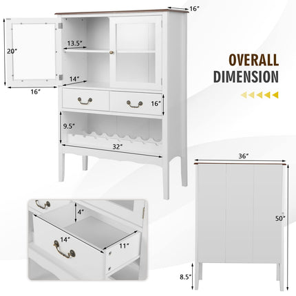 Dreamade Buffet Wine Cabinet with Storage - Standing Sideboard
