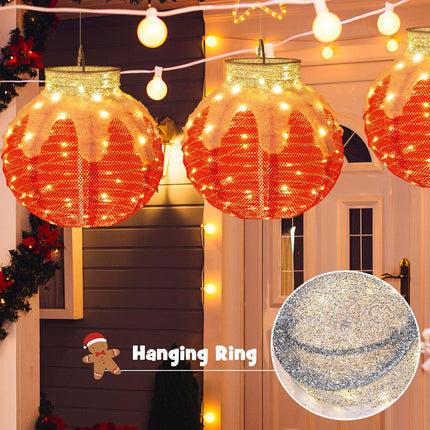 Dreamade Indoor Outdoor Christmas Decoration, Pop-Up Christmas Ball Ornament with 80 LED Lights and Timer,