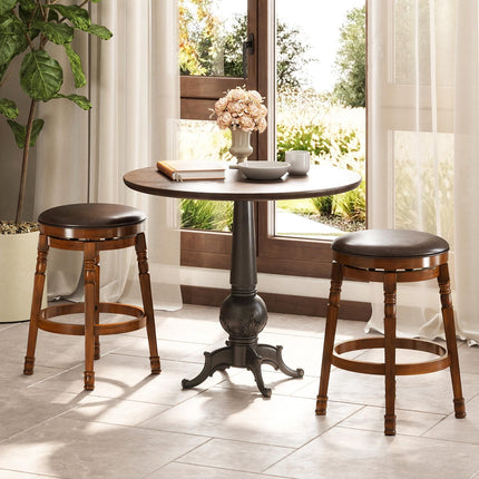 Dreamade Swivel Bar Stools Set with Faux Leather Padded Seat