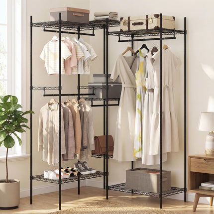 Dreamade Convertible Clothes Organizer with L-shape & Horizontal Installation