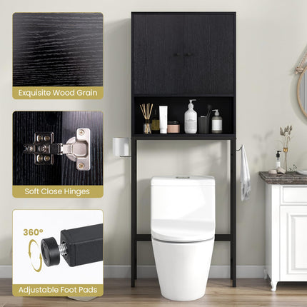 Dreamade Over The Toilet Storage Cabinet - Toilet Shelf Rack with Anti-Tip Device