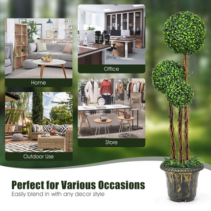 4 Ft Artificial Boxwood Topiary Tree - DreamadeUS