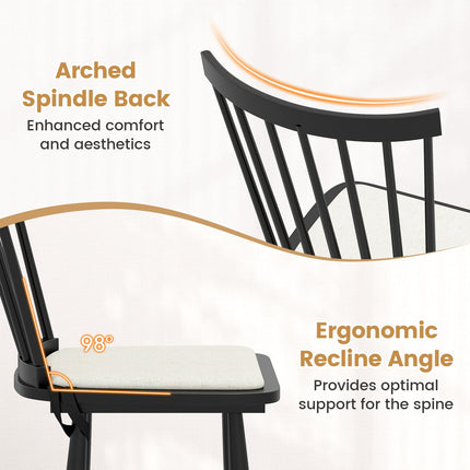 Dreamade Windsor Dining Chairs Set of 2/4 Farmhouse Wooden Kitchen Chair