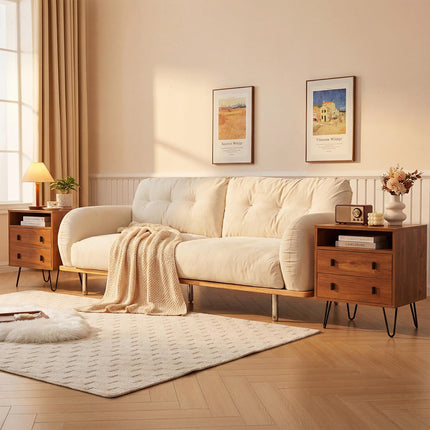 Dreamade Night Stand with 2 Drawers for Bedroom Home Office