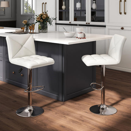 Dreamade Bar Stools Set of 2/4, Modern PU Leather Swivel Counter Height Bar Stools with Back