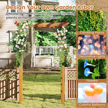 Dreamade 7FT Wood Garden Arbor Trellis for Ceremony Party