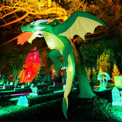 DREAMADE 5.2FT Hanging Inflatable Dragon Lighted Halloween Yard Decoration