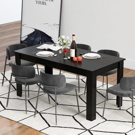 Dreamade 63 Inch Rectangular Modern Dining Kitchen Table for 6 People
