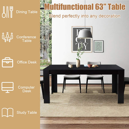 Dreamade Dining Table for 6-8, Wood Rectangular Table, 63" L x 31.5" W x 30" H Large Farmhouse Center Table