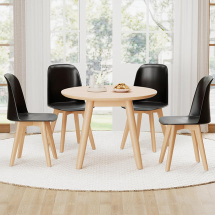 Dreamade Modern Dining Chairs Set of 2/4 Armless Kitchen Chair w/Solid Beech Wood Legs