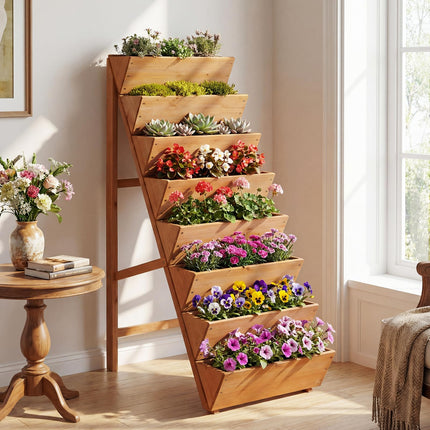 Dreamade 8-Tier Wooden Vertical Raised Garden Bedwith Legs