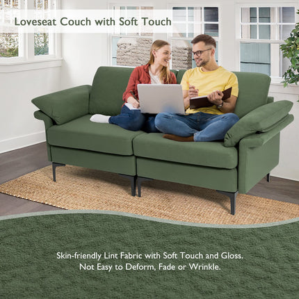 Dreamade 72.5" L Loveseat, 2-Seat Sofa Couch with Removable Armrest Pillows