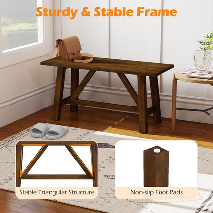 Dreamade 38" Wooden Dining Bench Farmhouse Entryway Bench with Rubber Wood Frame