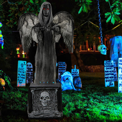 DREAMADE 5.5ft Halloween Animated Angel Ghost Statue