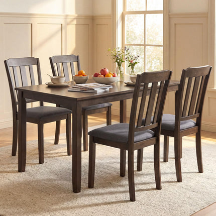 Dreamade Rubber Wood Dining Room Chairs with Comfortable Backrest & Padded Seat
