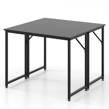 Dreamade 6.5 FT Small Conference Table, 2 PCS 40" x 19.5" Rectangular Meeting Table with Heavy-Duty Metal Frame