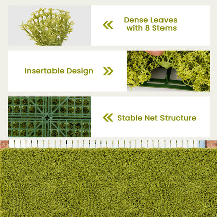 Dreamade 12PCS 20" x 20" Grass Wall Panels Backdrop, Garden Privacy Fence Screen, 33.3 Sq.ft Artificial Moss Wall Panels