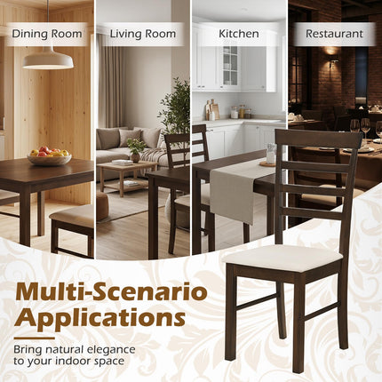 Dreamade Upholstered Fabric Kitchen Chairs with Rubber Wood Frame