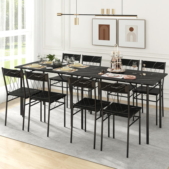 Dreamade Dining Table Set for 4, 5-Piece Breakfast Nook with Kitchen Table, 4 Dining Chairs
