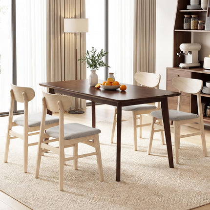 Dreamade Wooden Dining Chairs Set of 2/4 Upholstered Kitchen Chairs with Rubber Wood Legs
