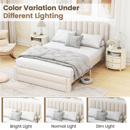 Dreamade Queen Size Bed Frame with Storage Drawer