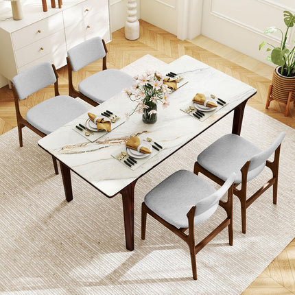 Dreamade Modern Padded Dining Chairs with Rubber Wood Legs Set of 2/4