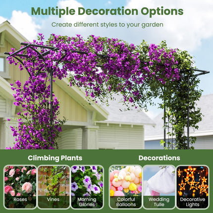 Dreamade Metal Garden Arbor with Trellis