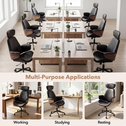 Dreamade Ergonomic High Back Faux Leather Executive Chair with Headrest