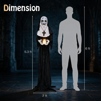 DREAMADE 5.3 FT Scary Nun Halloween Decoration