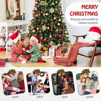 Dreamade 8ft Pre-Lit Christmas Tree, Artificial Hinged Xmas Tree with 400 Warm White LED Lights