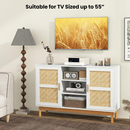 Dreamade Buffet Sideboard, Kitchen Storage Cabinet with 3 Open Shelves & 2 Side Cabinets