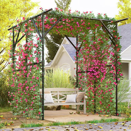 Dreamade Outdoor Grape Vine Trellis for Climbing Plants 79" x 59" x 78" Large Garden Arch