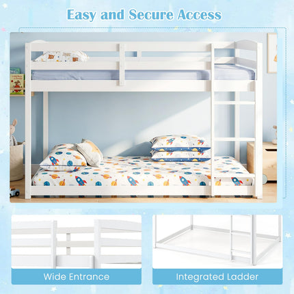 Dreamade Full Over Full Bunk Bed with Full-Length Guardrails