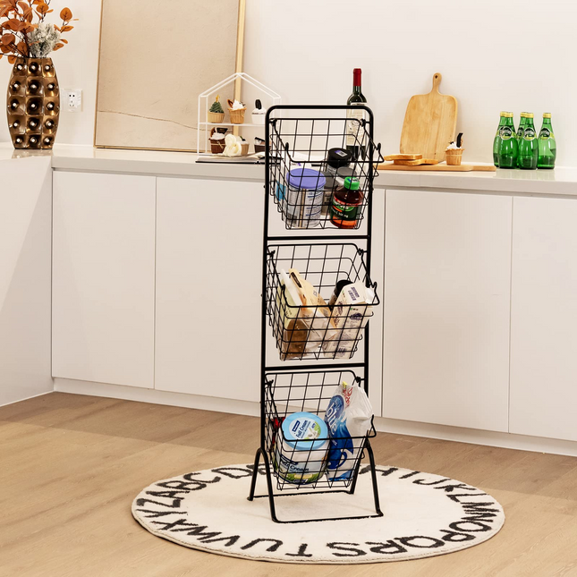 Dreamade 3-Tier Wire Basket Stand