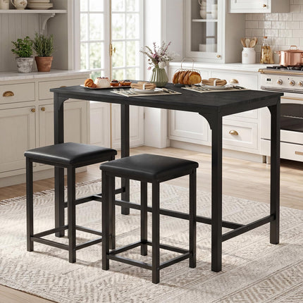 Dreamade 3 Piece Dining Table Set with 32.5" Counter-Height table
