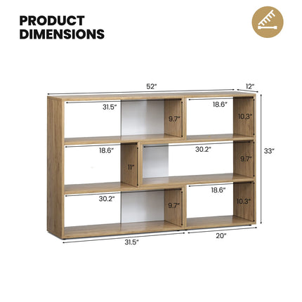 Dreamade Open Shelf Bookcase, Separable Cube Bookshelf TV Stand w/ 6 Grids