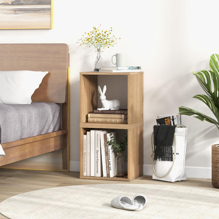 Dreamade 2/4 Cube Bookshelf Organizer, 2-Tier Stackable Cube Storage Organizer