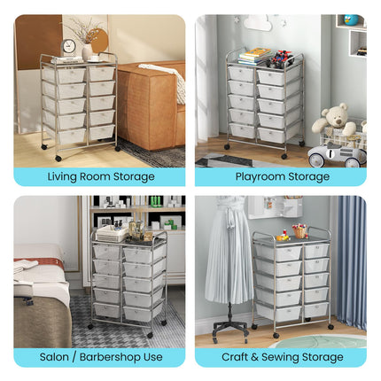 10 Drawers Rolling Cart, Classroom Organizers - Dreamade