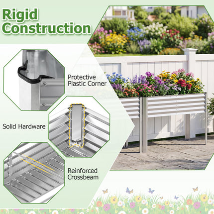 Dreamade Galvanized Raised Garden Bed with Legs Set 1/2 46"x24"x31" Metal Elevated Planter Box