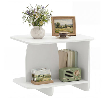 Dreamade 2-Tier End Table with Open Storage Shelf
