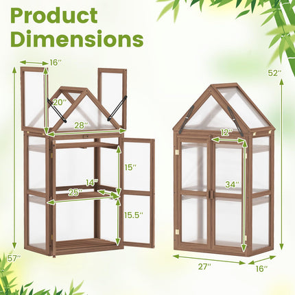 Dreamade Garden Cold Frame Mini Greenhouse Storage Shelves