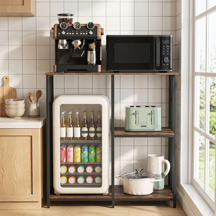 Dreamade Kitchen Bakers Rack | 3-Tier Microwave Stand Stand with Open Shelves