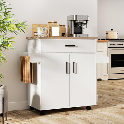 Dreamade Kitchen Island with Storage 41.5" W Rolling Island Table