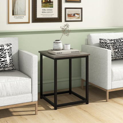 Dreamade Round Nesting Table Set of 3, Farmhouse Coffee Table w/2 End Tables, Sturdy Metal Frame (Black Oak)